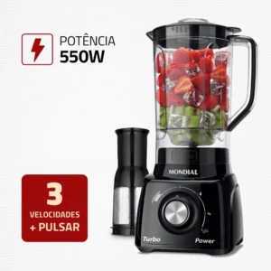 Liquidificador 3 velocidades 550W Turbo Power  L99FB  Mondial